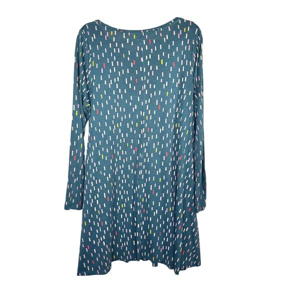 Boden Green Printed Confetti Long Sleeve Swing Mini Dress 10R - Picture 4 of 13